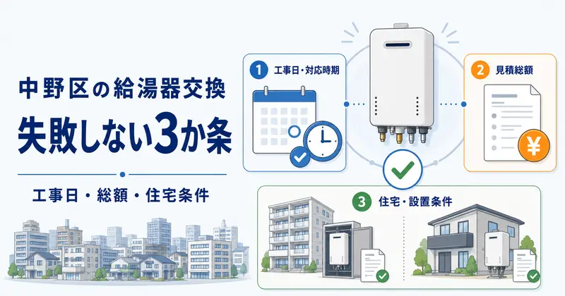 中野区の給湯器交換で失敗しない3か条