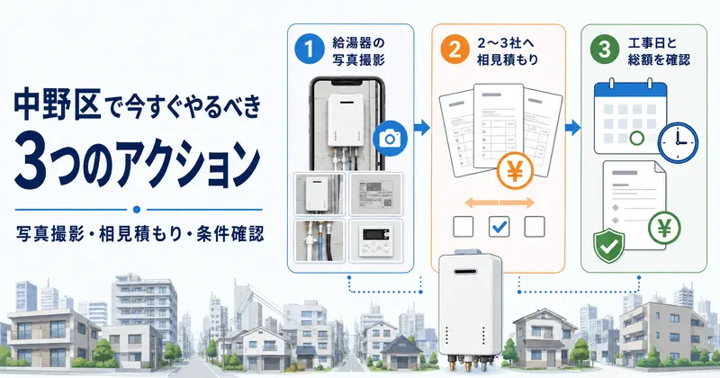 中野区で給湯器交換を比較する前の最終確認
