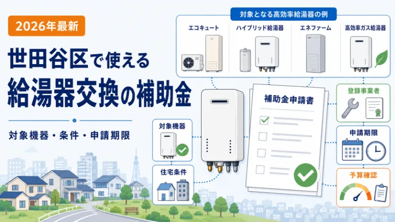 2026年最新 世田谷区で使える給湯器交換の補助金