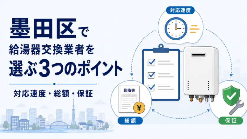 墨田区で給湯器交換業者を選ぶ3つのポイント 対応速度・総額・保証