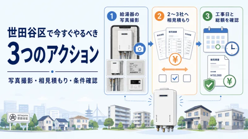 世田谷区で給湯器交換のため今すぐやるべき3つのアクション