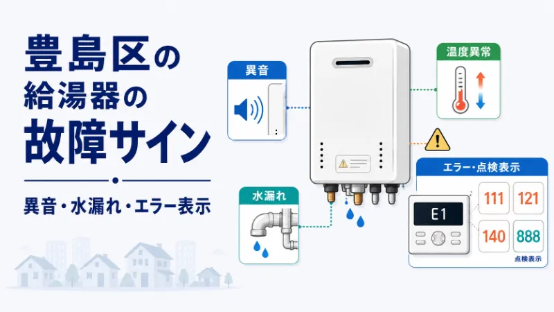 豊島区の給湯器の故障サイン 異音・水漏れ・エラー表示