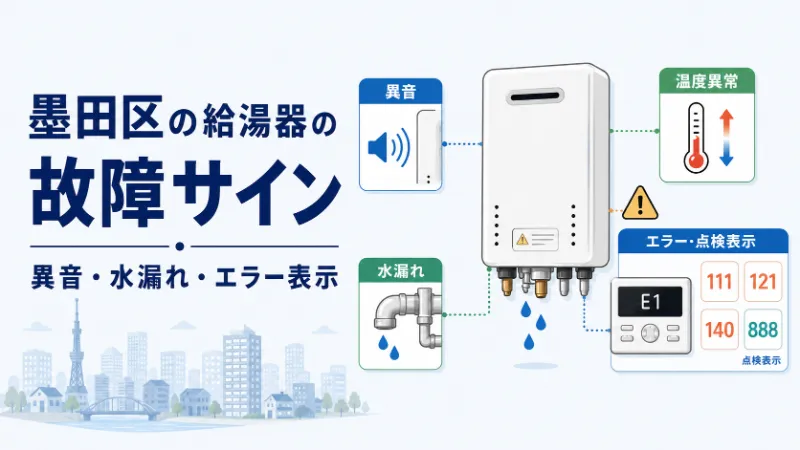 墨田区の給湯器の故障サイン 異音・水漏れ・エラー表示