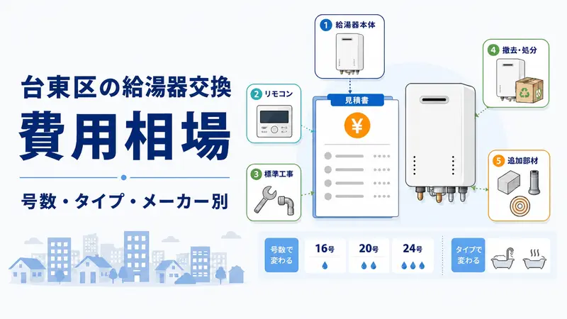 台東区の給湯器交換費用相場