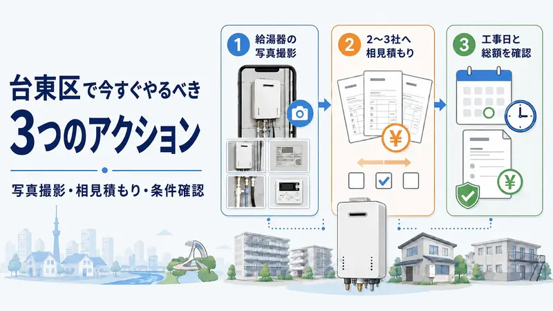 給湯器交換で今すぐやるべき3つのアクション
