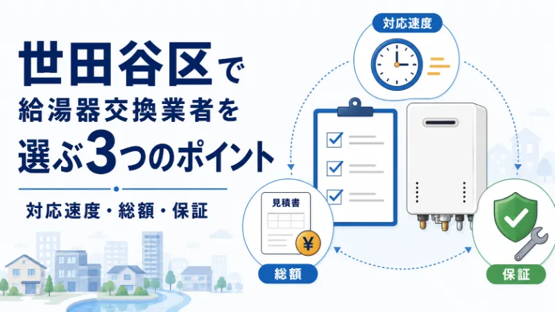 世田谷区で給湯器交換業者を選ぶ3つのポイント 対応速度・総額・保証