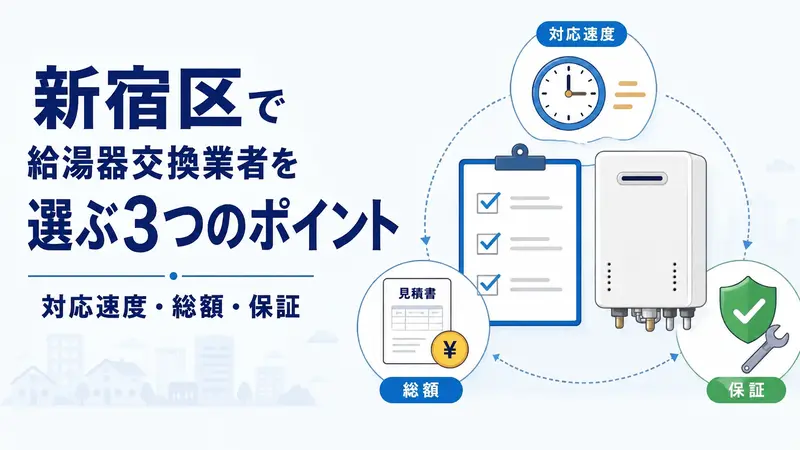 新宿区で給湯器交換業者を選ぶ3つのポイント