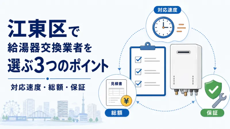 江東区で給湯器交換業者を選ぶ3つのポイント 対応速度・総額・保証