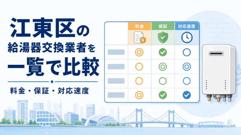 江東区の給湯器交換業者を料金・保証・対応速度で一覧比較