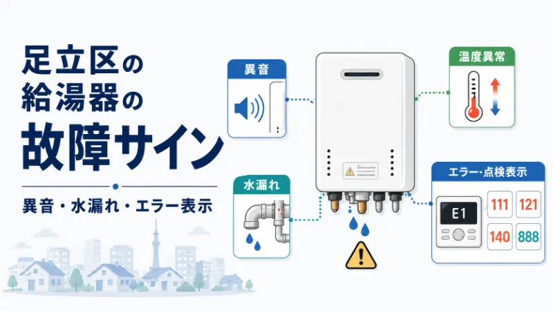 足立区の給湯器の故障サイン 異音・水漏れ・エラー表示