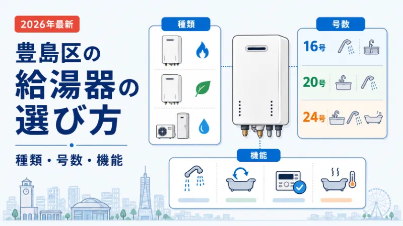 豊島区の給湯器の選び方 種類・号数・機能