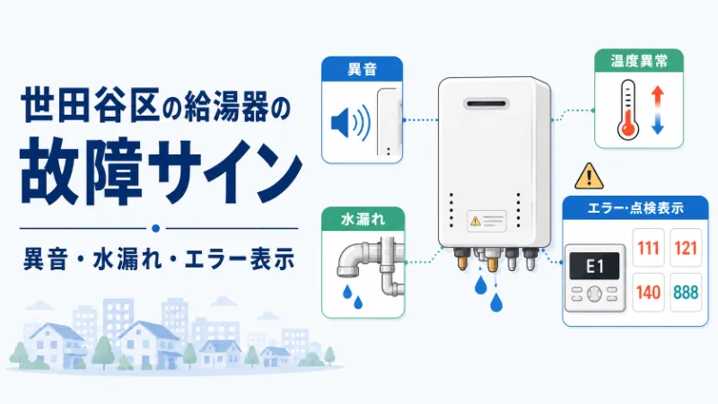 世田谷区の給湯器の故障サイン 異音・水漏れ・エラー表示