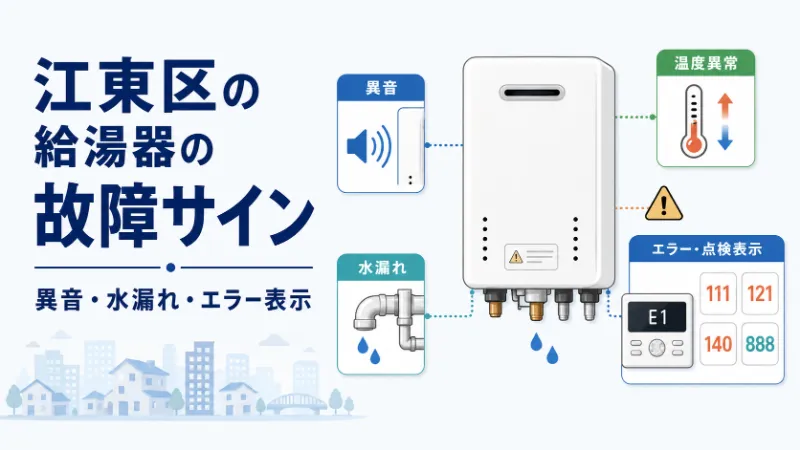 江東区の給湯器の故障サイン 異音・水漏れ・エラー表示