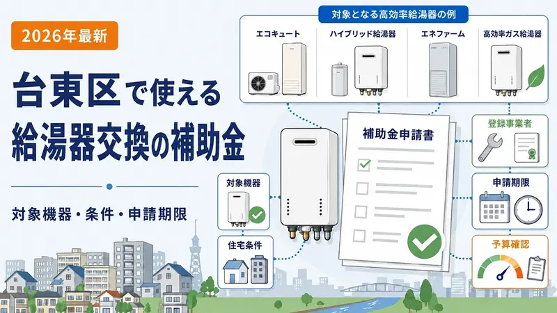台東区で使える給湯器交換の補助金・助成制度