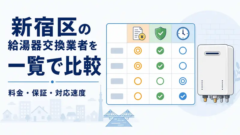 新宿区の給湯器交換業者比較一覧表