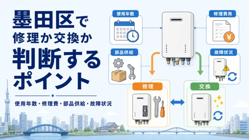 墨田区で給湯器を修理するか交換するか判断するポイント