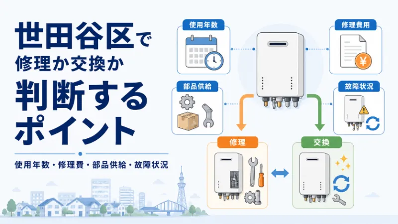 世田谷区で給湯器を修理するか交換するか判断するポイント