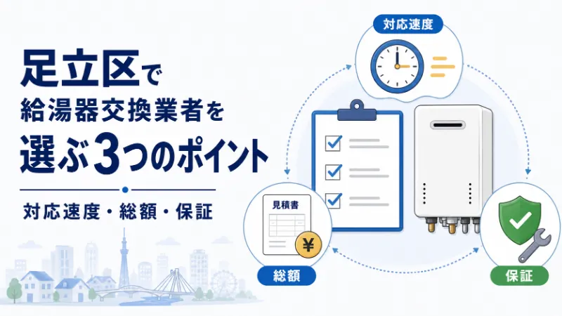 足立区で給湯器交換業者を選ぶ3つのポイント 対応速度・総額・保証