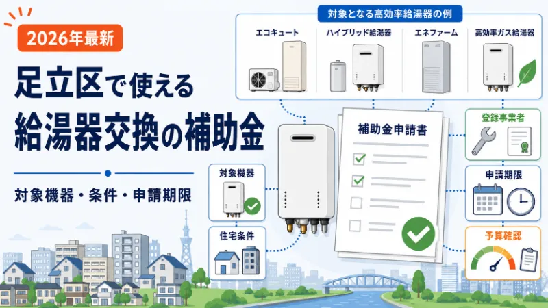 2026年最新 足立区で使える給湯器交換の補助金