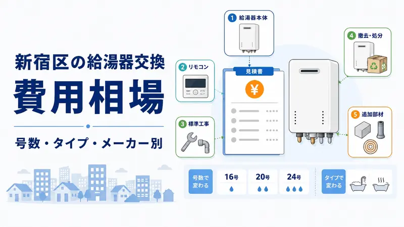 新宿区の給湯器交換費用相場