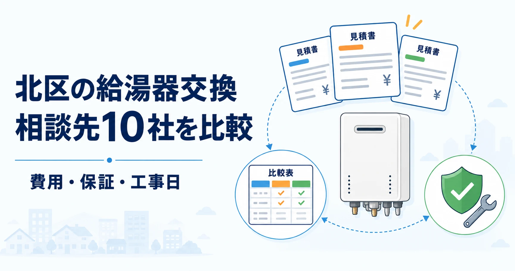 北区の給湯器交換相談先10社を費用・保証・工事日で比較