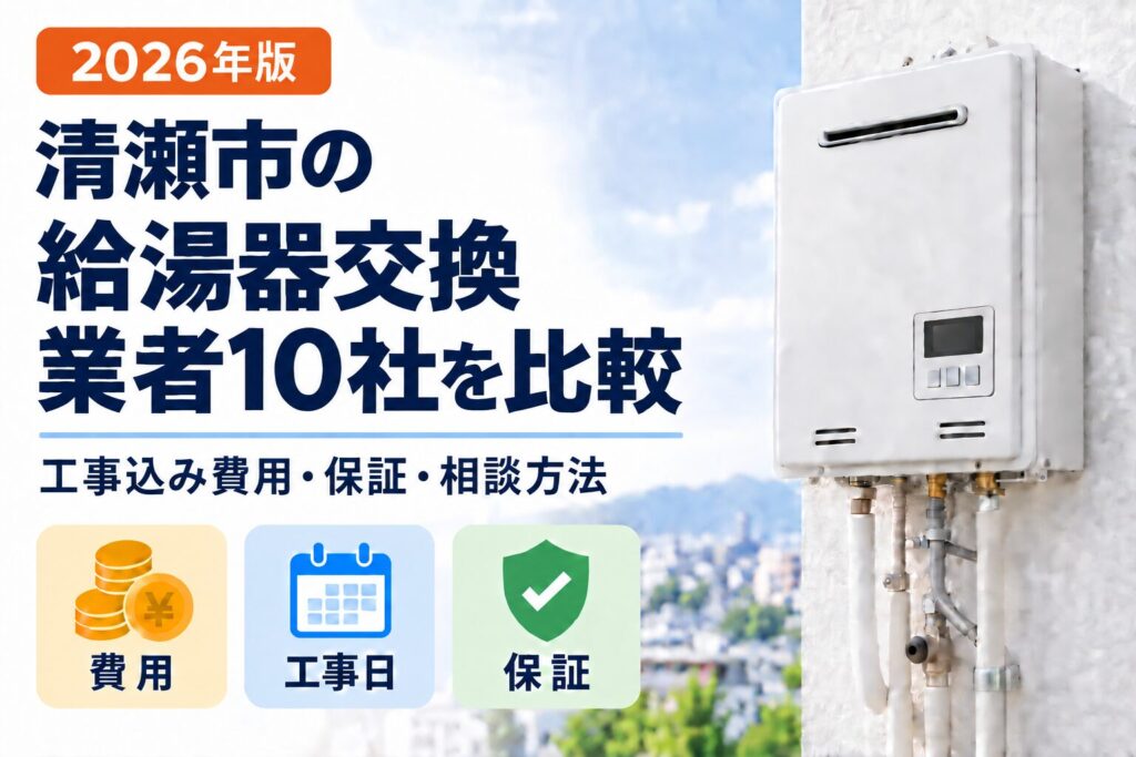 清瀬市の給湯器交換業者10社を工事込み費用・保証・相談方法で比較