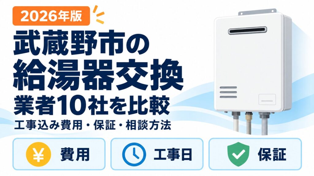武蔵野市の給湯器交換業者10社を工事込み費用・保証・相談方法で比較