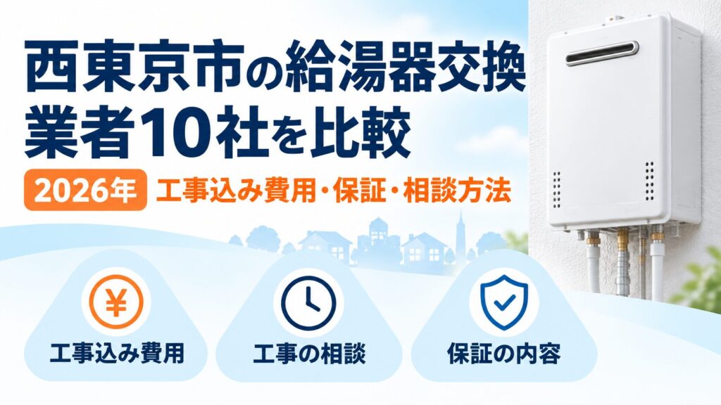 西東京市の給湯器交換業者10社を工事込み費用・保証・相談方法で比較